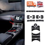 29PCS Piano Black Air Conditioning Button Trim Sticker For Jaguar XF X250 12-15