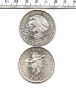 1968  MEXICO OLYMPIC FIVE PESO 72.0% SILVER IN UNCIRCULATED CONDITION (MS-134)