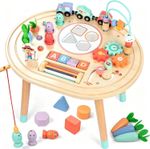 10-in-1 Wooden Activity Table for Toddlers 1-3 Years Montessori Play Table