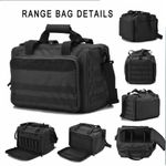 MOLLE Range Bag for 4 Pistols Tactical Gun Range Bag Single Shoulder Strip Black