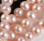 Wholesale 5 Strands Natural 7-8mm Pink Akoya Cultured Pearl Loose Beads 14.5"