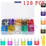 120Pcs Mini Blade Fuses Boxed Assorted Car Van Bike Fuse Set 5 10 15 20 25 30A