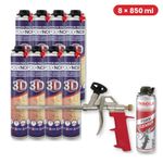 POLYNOR 3D PUR XXL Spray Foam Insulation 850ml 1-12 Packs & Kits Walls Loft