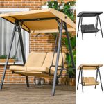 2 Seater Garden Outdoor Swing Chair Hammock Bench w/ Adjustable Canopy