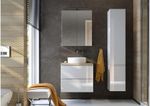 Bathroom Vanity Unit with Ceramic Basin – Wall Hung Storage Cabinet, Soft-Close