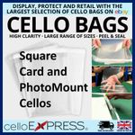Cello Cellophane Display Bags Clear Self Seal for Square Cards -Bag for Gifts UK