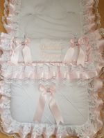  UNIVERSAL FOOTMUFF COSYTOES PERSONALISED PRAM BUGGY  GIRLS  *NEW PALE PINK