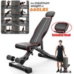 Adjustable Weight Bench Gym Fitness Foldable Incline Decline For Home Workout