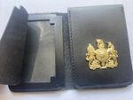 James Bond - 007 Mi6 Police style Leather ID Wallet + UK  Gold Colour Badge 