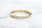 Round Cut Moissanite Engagement 1.Ct Eternity Band Ring 14K Yellow Gold Plated
