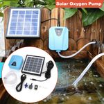 Solar Pond Oxygenator 4000mAh Battery Backup Solar Aerator Air Pump for Pond New