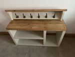 RUSTIC SHOE BENCH BOOT RACK AND COAT RACK SET HALLWAY STORAGE HANDMADE PAINTED