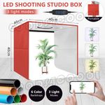 Photography Light Box 40cm LED Studio Tent Dimmable 6 Backdrops