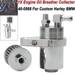 Chrome Engine Breather Oil Collector For Harley Custom Indian BMW 40-0568 Billet