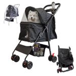 Jirox Pet Stroller Premium & Raincover, Maximum Load 15kg
