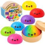 Rainbow Mystery Squishy Dumpling 3 Pack Bao Bun Fidget Toy RMS Crazy Fun 10cm
