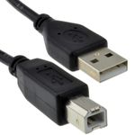 USB Printer Cable 2.0 Leads A Plug to B 25cm/50cm/1m/2m/3m/5m Canon Epson HP UK