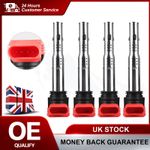 4x Ignition Coils for Audi A3 8P A4 B6 B7 B8 A5 8T A6 C6 Q5 Q7 8R TT 8J Allroad