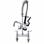 Commercial Kitchen Tap Pre Rinse Pull Down Sprayer Chrome Brass 7" Deck Mount
