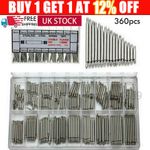 360pcs Watch PINS SPRING BARS Band Strap Link 8-25mm Repair Kit Stainless Steel