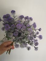 Purple Globe Ball Thistle Spray Stems 58cm