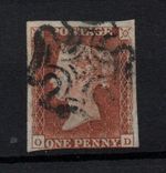 GB QV 1841 1d red brown SG7 Plate 9 black plate good MX WS28225