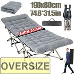 Heavy Duty Oversized Folding Bed Single Camping Cot Travel Guest + Carry Bag UK