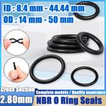 2.8mm Cross Section O-Rings Nitrile (NBR) Rubber Metric Oring Seals 14mm-50mm OD