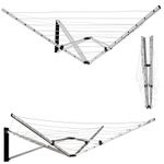 Wall Mounted 5 Arm 26m Clothes Airer Folding Concertina Cloth Dryer Washing Line