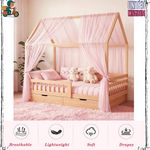 Zourglow Bed Canopy for Girls, 350 * W 59.1" x L 137.8" (2 Panels), Pink
