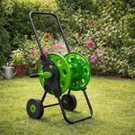 Garden Hose Reel Cart 45m - Holds 1/2" Hosepipe Heavy Duty Trolley on Wheels