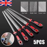 5pc 6" Inch Engineers File Set for Metal Round Flat Triangular Half Round Square
