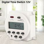 Timer Switch DC 12V 16A LCD Digital Display Programmable Timer Switch Relay UK