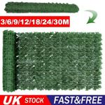 30M Artificial Hedge Roll Fake Ivy Leaf Garden Fence Privacy Screen Wall Cover