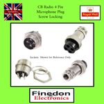 CB Amateur Radio Ham 4 Pin Mic Plug with Locking Screw Audio Microphone UK