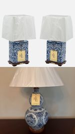 Lauren Ralph Lauren Blue & White  Table Lamp w/ Shade Brand New and 2x smaller 