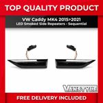 FITS VW CADDY 15>21 SMOKED LED SIDE LIGHT REPEATER INDICATORS PAIR DYNAMIC SET