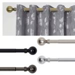 Extendable Curtain Poles with End Finials + Fittings Set 28mm Heavy Duty Rods UK