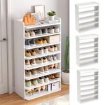 🔥5-8 Tier White Wooden Hallway Shoe Rack Open Shelves Shoe Cabinet Storage Unit