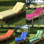 Sun Lounger Cushion Topper Replacement Pads Set Outdoor Garden Recliner Pillows