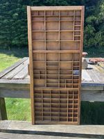 UNIQUE ARTWORK ‘THE LIFT’ RESTORED VINTAGE WOODEN PRINTERS TYPECASE DISPLAY 