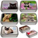 Personalised Tobacco Tin Cat 2oz Baccy Pill Storage Cigarette Birthday Kitten