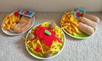 Haba Biofino X 3 Melamine Plates With Realistic Felt Playfood. Immaculate Con