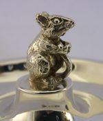 BRIAN LESLIE FULLER ENGLISH STERLING SILVER DISH GLIS GLIS DORMOUSE 1984