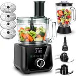 Mixer Food Processor Chopper, Stainless Steel Blender and Mix Cup 11 Speed Timer