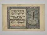 Poland Banknote 1 Zloty Jeden Zl  1941 VF Very Fine 