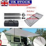 2.5-4.5mx2.4m Campervan Awning Canopy Sun Shade Shelter with KEDER PIPING