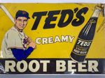 Original Vintage Ted's Creamy Root Beer Metal Red Sox Ted Williams