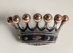Antique Rare c1860s Solid Silver Niello Ducal Crown Brooch 7 Coronet Peaks