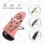Newborn Baby Bouncer Infant Speaker Colorful Lights Foldable Chair Rocking Seat